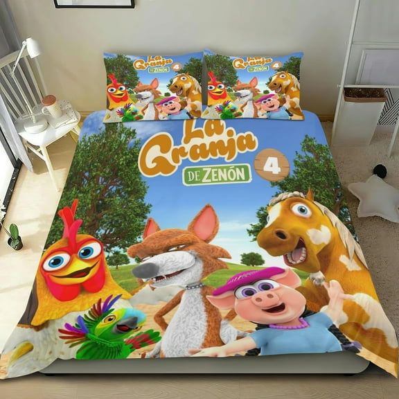 The La Granja De Zenon Themed Bed Sheet Set Three Piece Set 68x86 In ches Comfortable And Skin Friendly Unique Design Creating A Star Studded Night Home Decor Gifts For Family Friends fans