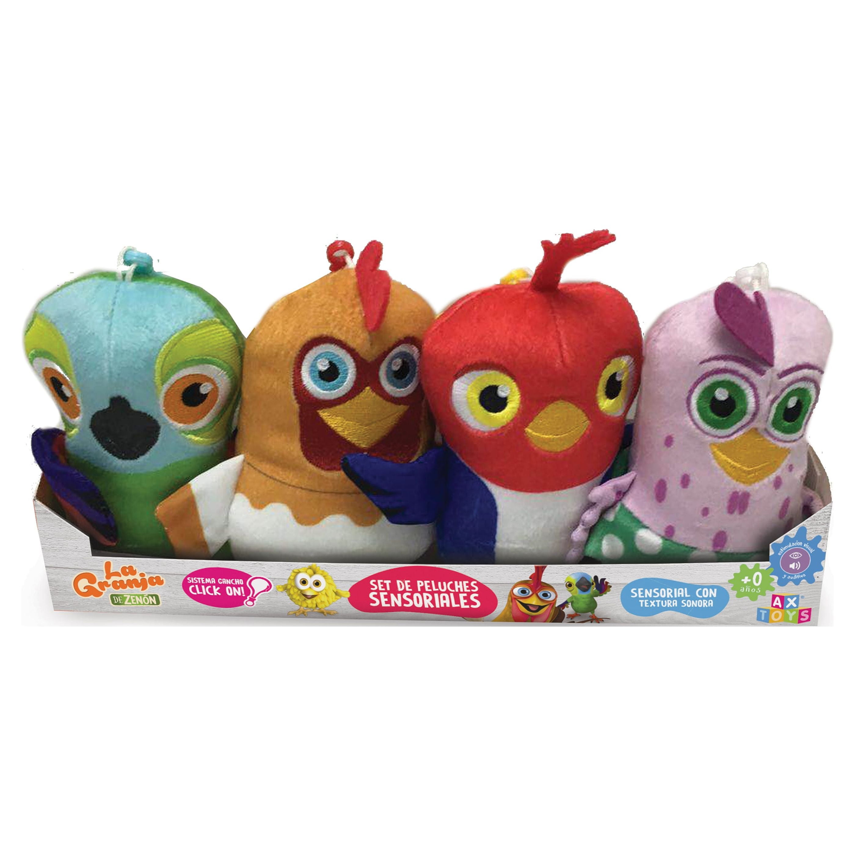 La Granja de Zenon Infant Baby Sensorial 6 Plush Toys, 4 Pack