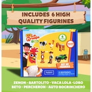 La Granja de Zenon, 6 Figures Action & Adventure Figurine Set for Kids, Zenon, Percheron, Beto, Lola, Bartolito & Auto Bochinchero