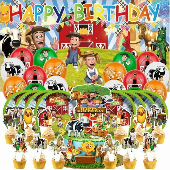 La Granja de zenon Birthday Party Supplies Balloons Plates Decoration Cake Topper Decor Tableware Banner Backdrop