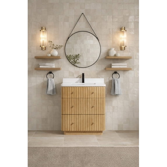 La Jolla 30" Bathroom Vanity Washed Oak