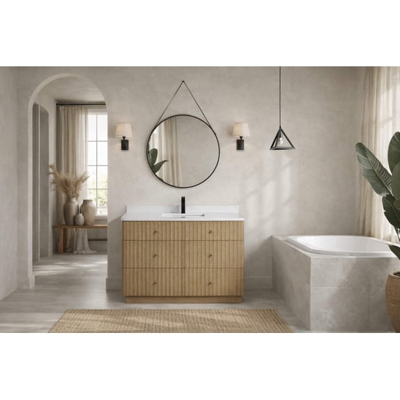 La Jolla 48" Bathroom Vanity Washed Oak