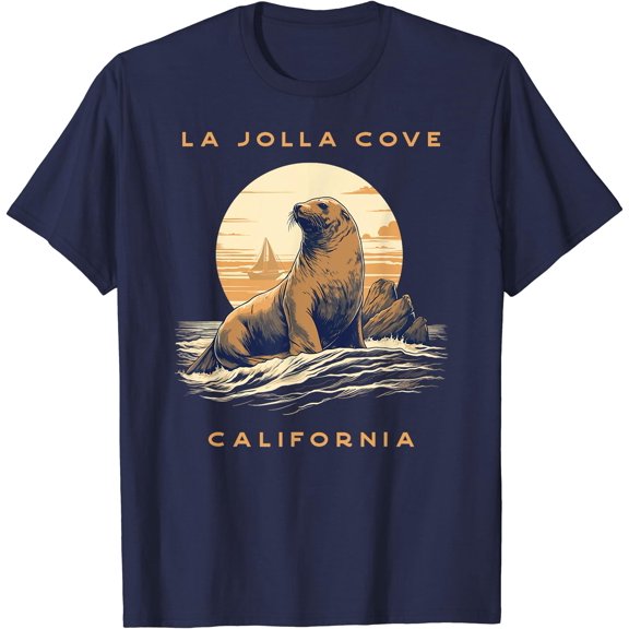 La Jolla Cove Vintage Coastal Sea Lion T-Shirt, Vintage Birthday Gift