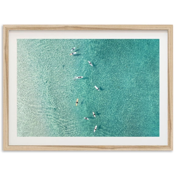 La Jolla Leopard Sharks Aerial Beach Wall Art Home Decor Unframed Paper Print