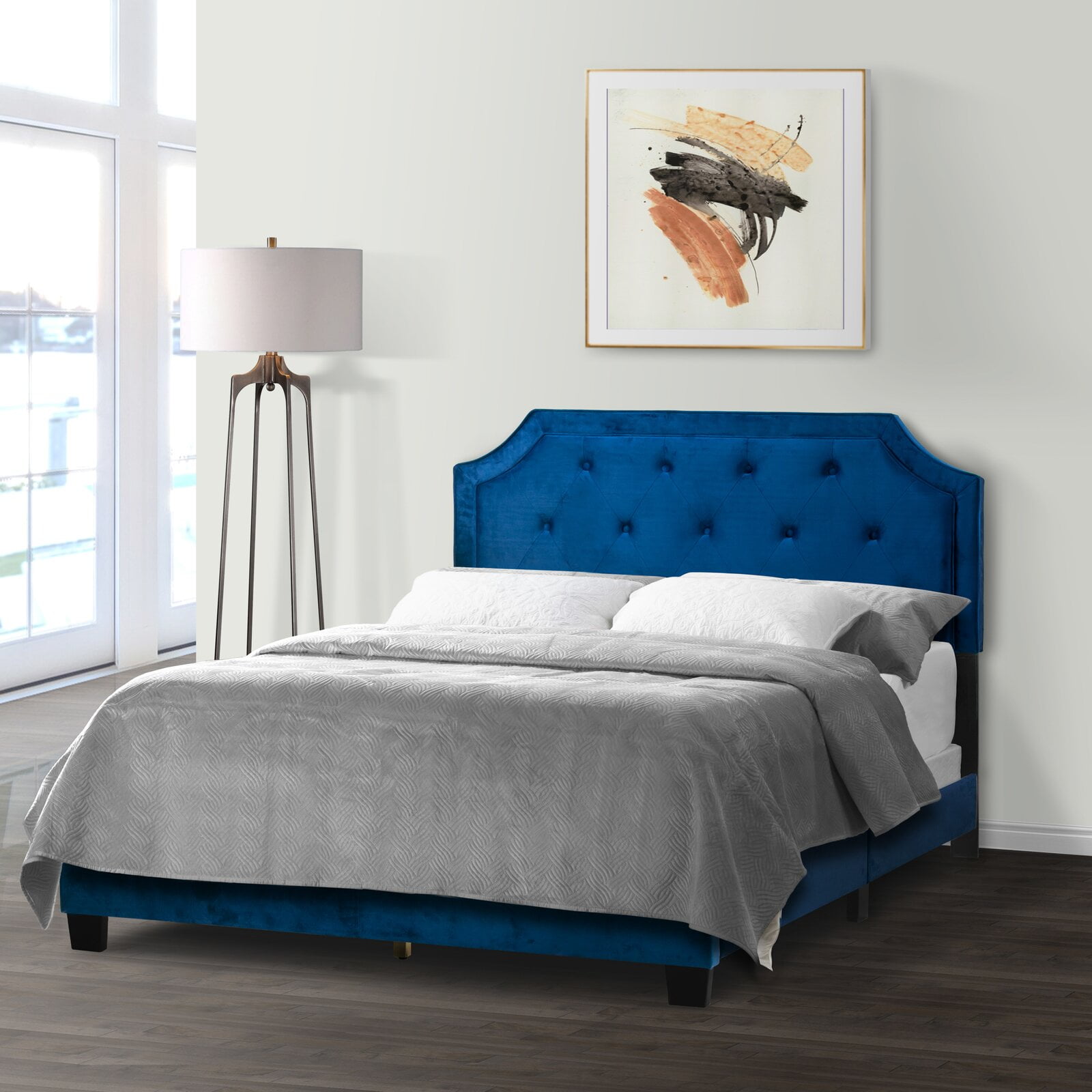 La Jolla Queen Upholstered Standard Bed, Clearance from Floor to