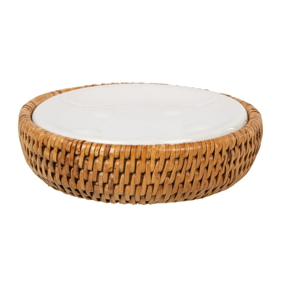 La Jolla Rattan Round Soap Dish