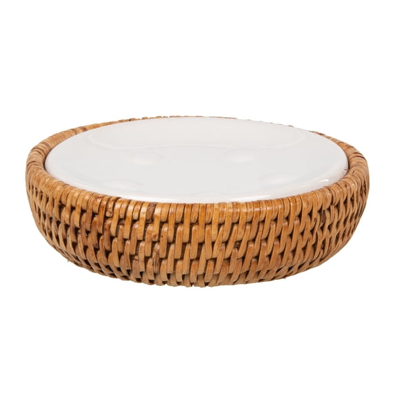 La Jolla Rattan Round Soap Dish