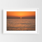 La Jolla Sunset - San Diego California Photography Sunset Ocean Seascape Minimalist Coast Beach Calm White Framed Wall Art Print 24 x 36 inches
