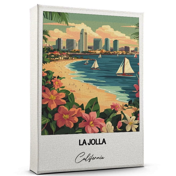 La Jolla Travel Canvas Wall Art  Beautiful Travel Decor for Bedroom, Office California Canvas Print  Serene and Scenic Wall Decor Gift for Travel Lovers