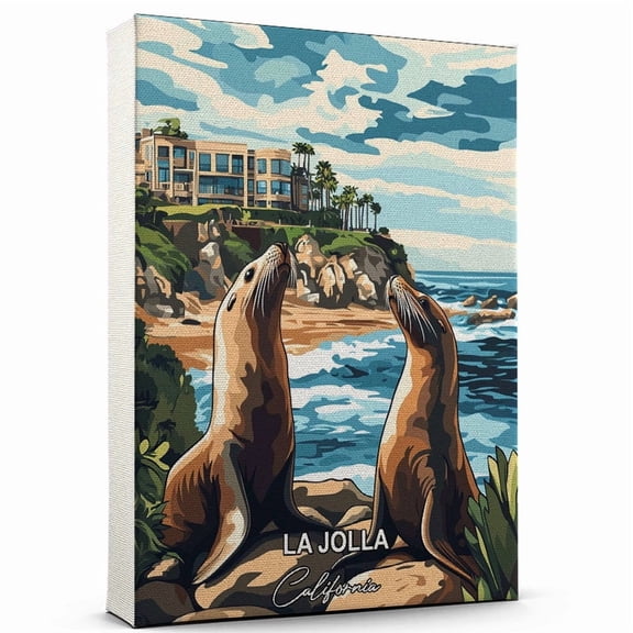 La Jolla Travel Canvas Wall Art California Canvas Travel-Inspired Scene That Brings Peace, Color, and Culture Into Your Space