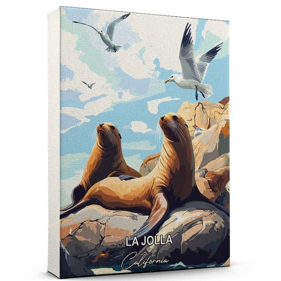 La Jolla Travel Canvas Wall Art California Canvas Travel-Inspired Scene That Brings Peace, Color, and Culture Into Your Space