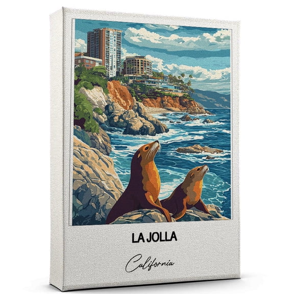 La Jolla Travel Wall Decor Scenic Travel Canvas Print of California Canvas Beautiful Gift for Home, Office, or Living Space
