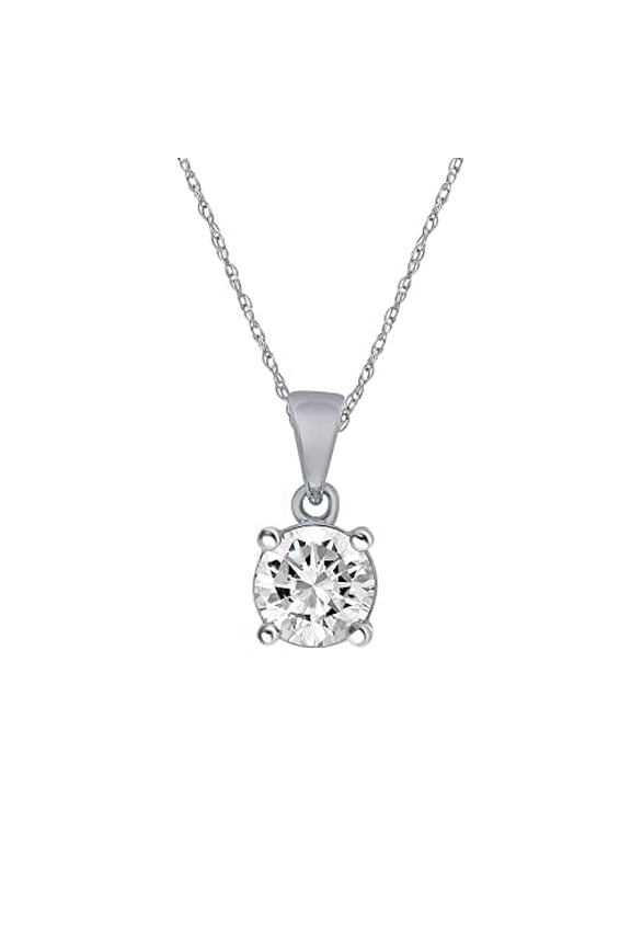 1/3 CTW Diamond Pendant Necklace | Real White Gold Plated Certified Sterling Silver Necklace Lab Made Diamond Necklace | Stunning Fine Jewelry for Women