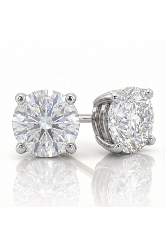 1/4 CTTW Lab Grown Diamond Stud Earrings for Men and Women | Certified 14K White Gold Diamond Earrings
