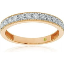 La Joya 1/4 Carat Art Deco Inspired Lab Created Diamond Rings for Women | Pure 10K Rose Gold Diamond Bands | Size 6