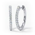 thumbnail image 1 of La Joya 1 Carat Lab-Grown Diamond Hoop Earrings, 14K White Gold Plated Sterling Silver, 1 of 6