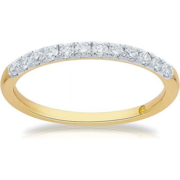 La Joya 10K Yellow Gold Wedding Rings for Women with Lab Diamonds | 1/4 CTW Scintillating Diamond Band | Size 8