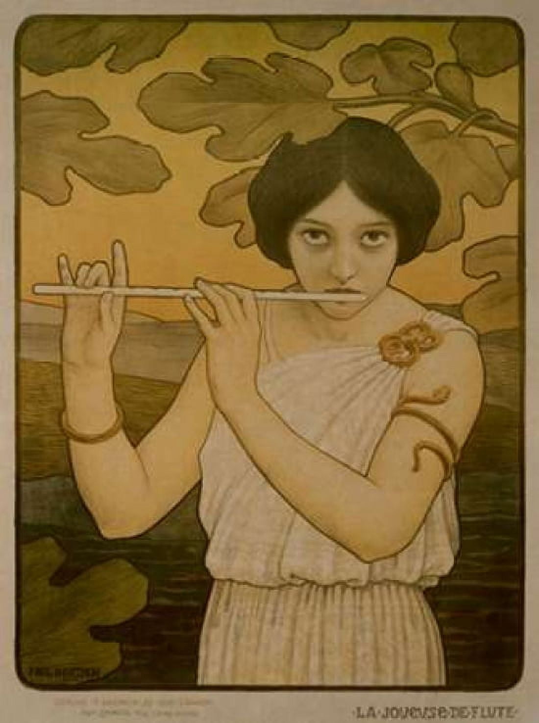 La Joyeuse de Flute Canvas Art - Paul Berthon (18 x 24)