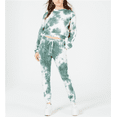 thumbnail image 1 of La La Anthony Women's Crewneck Zip Back Sweatshirt Green Size M, 1 of 3