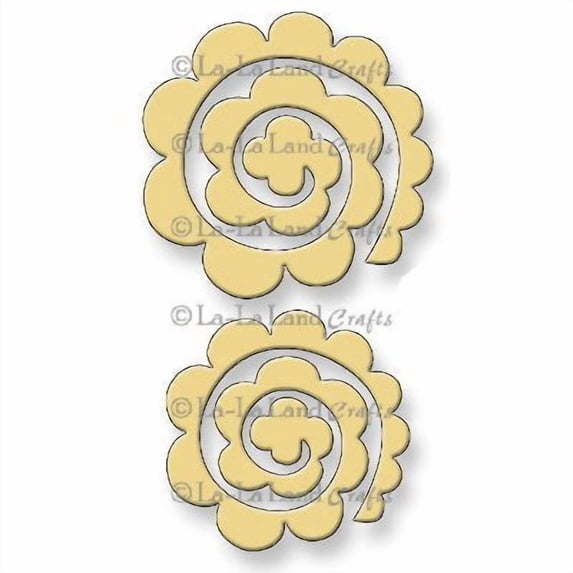 La-La Land Crafts Die-Rolled Rose, 1.75-Inch by 1.75-Inch and 2-Inch by 2-Inch, 2-Pack Multi-Colored