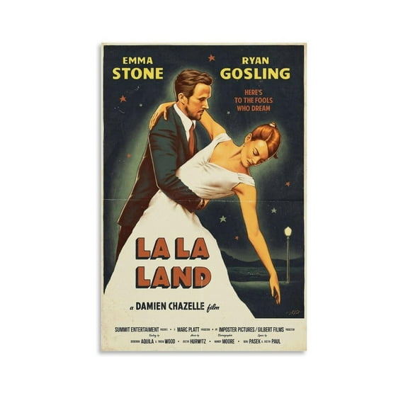 La La Land Movie Poster for Bedroom Aesthetic Canvas Art Wall Decor