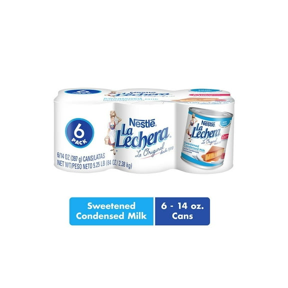 La Lechera Sweetened Condensed Milk 6 Cans Pack 14 Oz. Each, By
