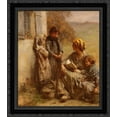 thumbnail image 1 of La Lecture 20x21 Black Ornate Wood Framed Canvas Art by L'Hermitte, Leon Augustin, 1 of 2