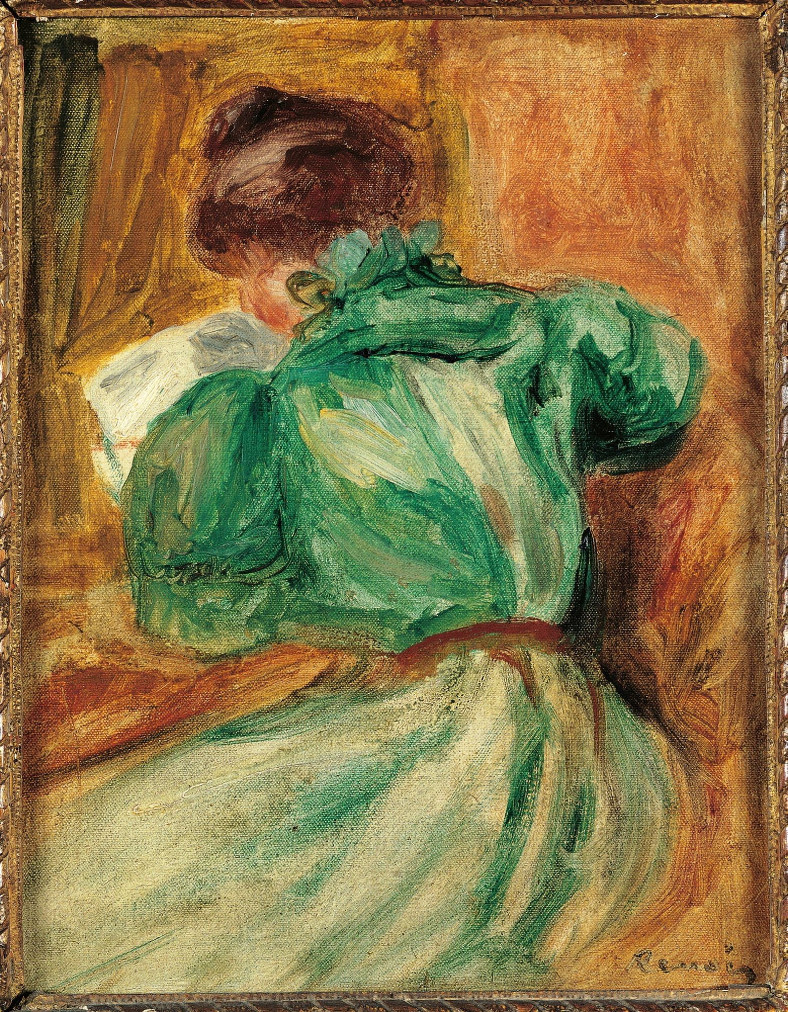 La Liseuse Verte Canvas Art - (18 x 24)