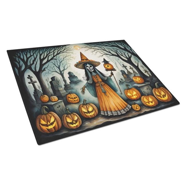 La Llorona Skeleton Spooky Halloween Glass Cutting Board Large 12 in x 15 in