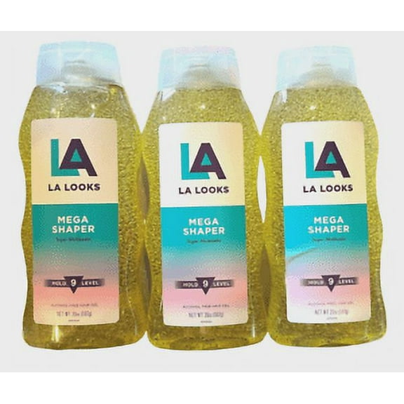 La Looks Hair Gel MEGA SHAPER 20oz ( 3 pack ) YELLOW