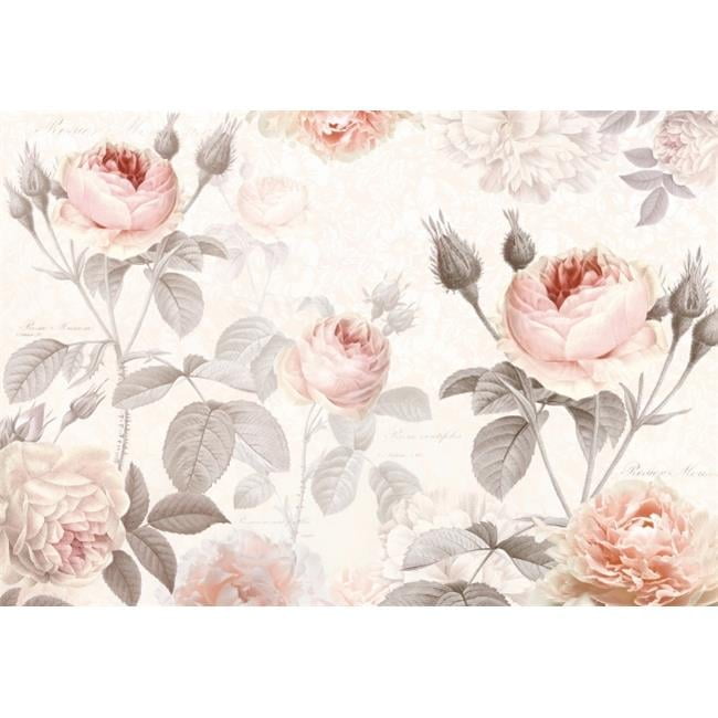 Vintage Pink Floral Non-Woven Wall Mural