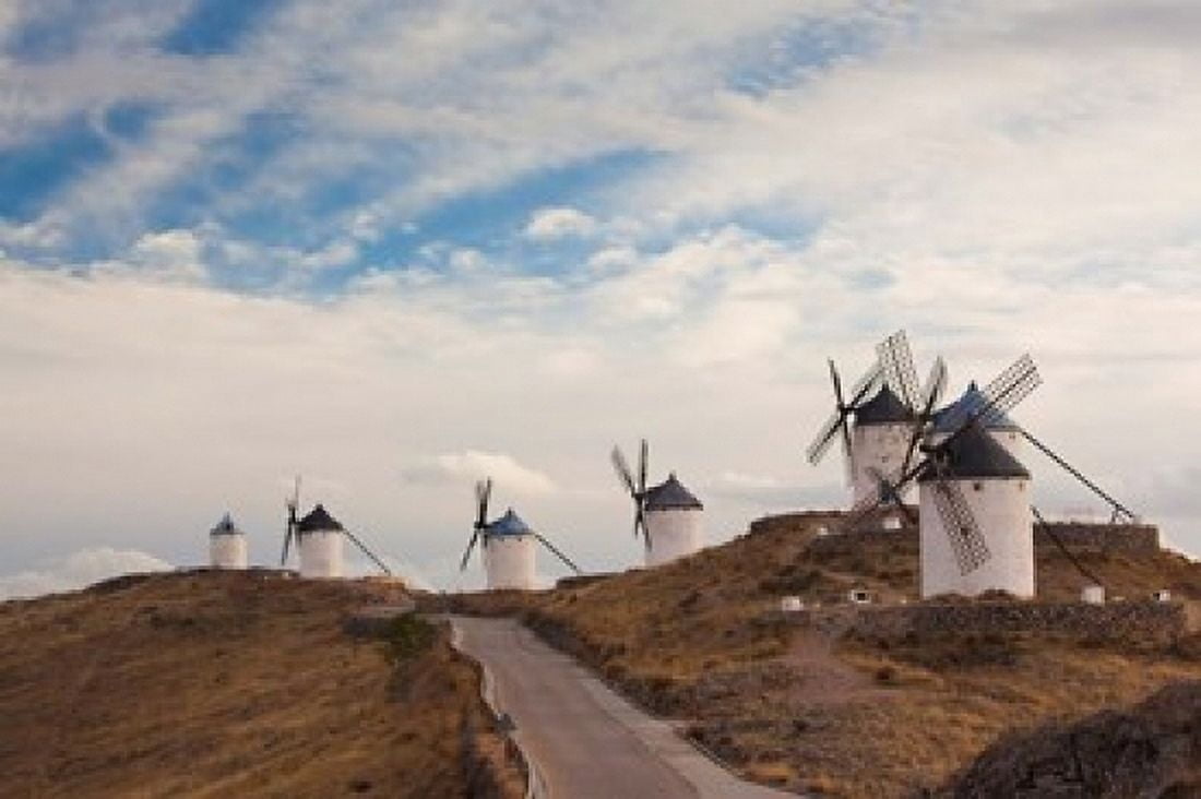 La Mancha Windmills Consuegra Castile-La Mancha Region Spain Canvas Art - Walter Bibikow DanitaDelimont (19 x 12)