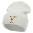 thumbnail image 1 of La Margarita Embroidered 12 Inch Long Knitted Beanie - White OSFM, 1 of 5