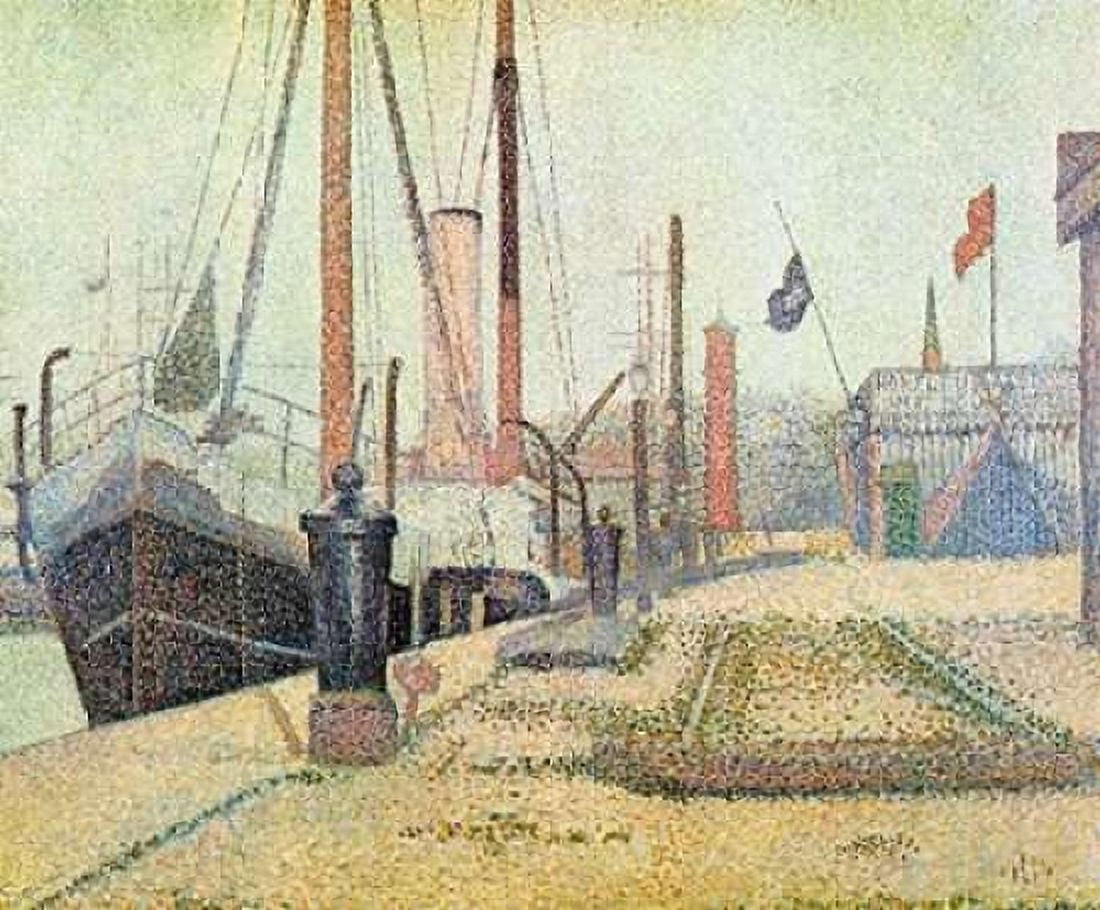 La Maria At Honfleur Canvas Art - Georges Seurat (22 x 28)