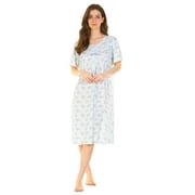 La Marquise Ladies Primrose in Bloom Cotton Rich Jersey Short Sleeve Floral Nightdress