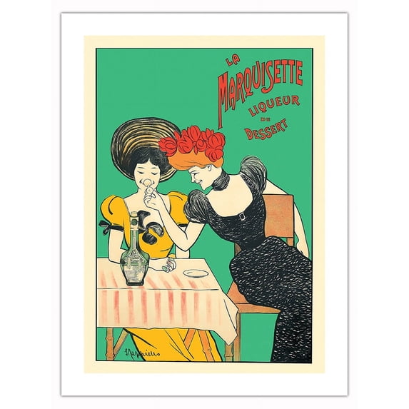 La Marquisette Dessert Liqueur - Vintage French Advertising Poster by Leonetto Cappiello c.1901 - Fine Art Matte Paper Print (Unframed) 18x24in