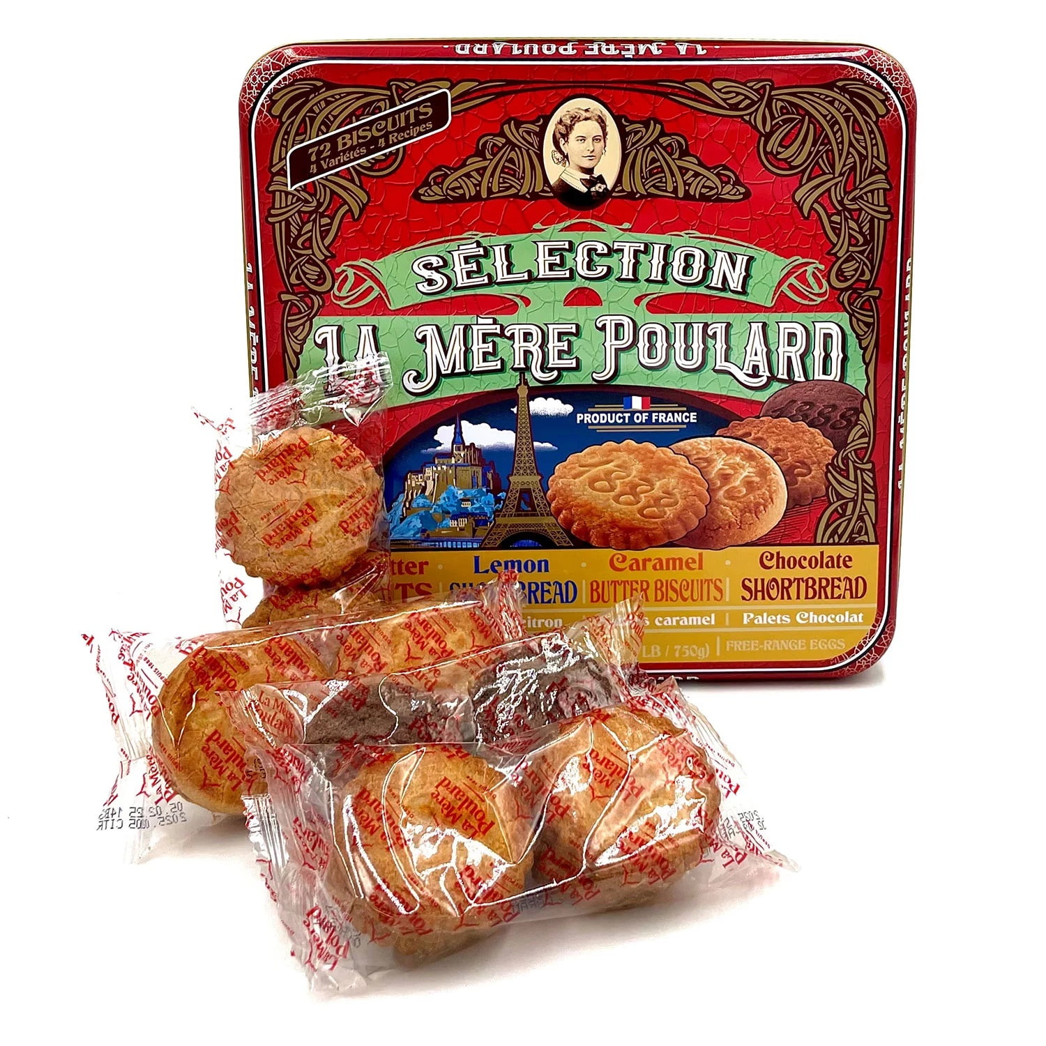 La Mere Poulard French Butter Cookies, 4 Flavors, 26.45 Ounce