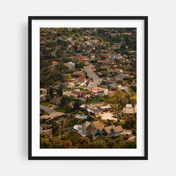 La Mesa Streets - La Mesa California Photography Architecture Scenic Landscape Black Framed Wall Art Print 16 x 20 inches