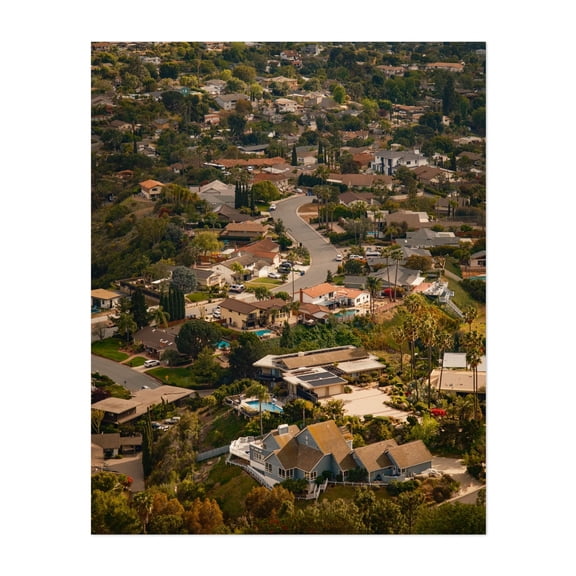 La Mesa Streets - La Mesa California Photography Architecture Scenic Landscape Unframed Wall Art Print 36 x 48 inches