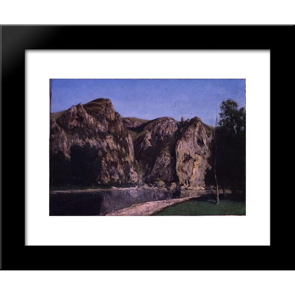 La Meuse a Freyr 20x24 Framed Art Print by Gustave Courbet