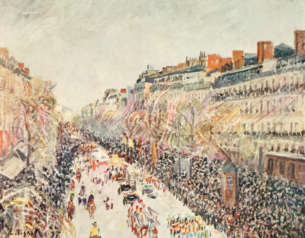 La Mi-Careme sur les Boulevards 1897 Canvas Art - Camille Pissarro (24 x 36)
