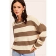 thumbnail image 1 of La Miel Striped Round Neck Long Sleeves Loose Fit Sweater-Rosa Apparel, 1 of 7