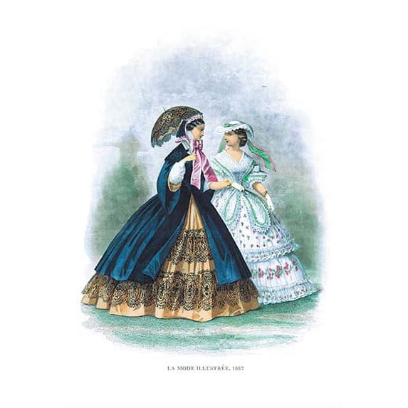 La Mode Illustree: Taking a Stroll Fine art canvas print (20" x 30")