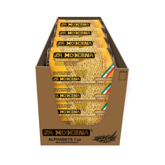 La Moderna Alphabet Letras Pasta Durum Wheat Semolina Iron 7 oz Pack of 20