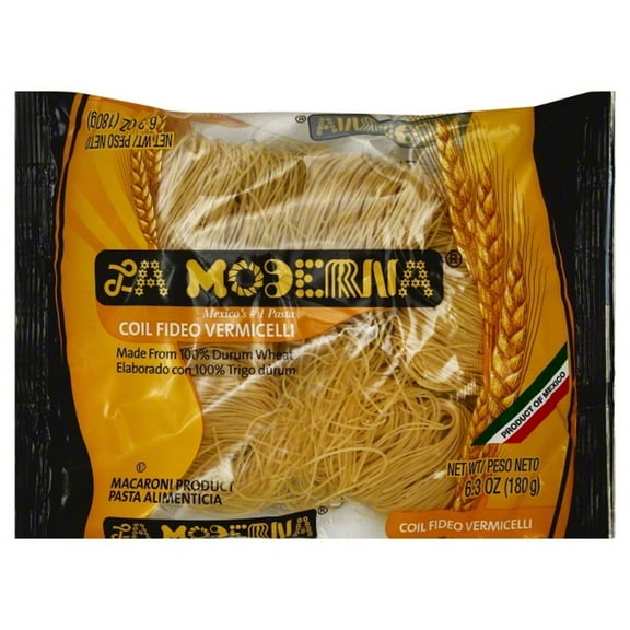 La Moderna Coil Fideo Vermicelli 100% Durum Wheat 6.3 Oz. (Pack of 4)