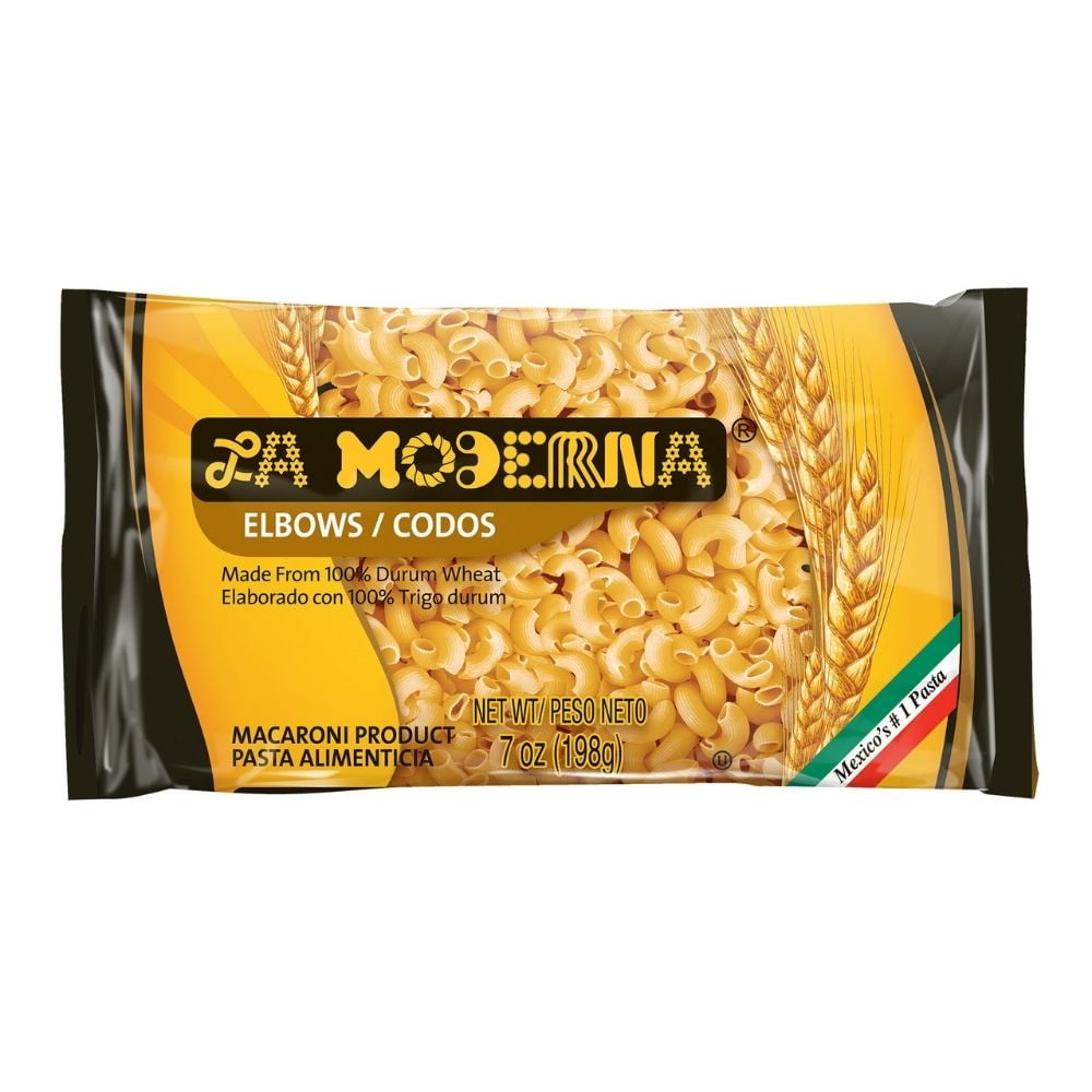 La Moderna Elbow Pasta has been of preference for many generations, made from 100% durum wheat with a 7 oz convenient size. To cook this delicious pasta, follow simple included instructions.