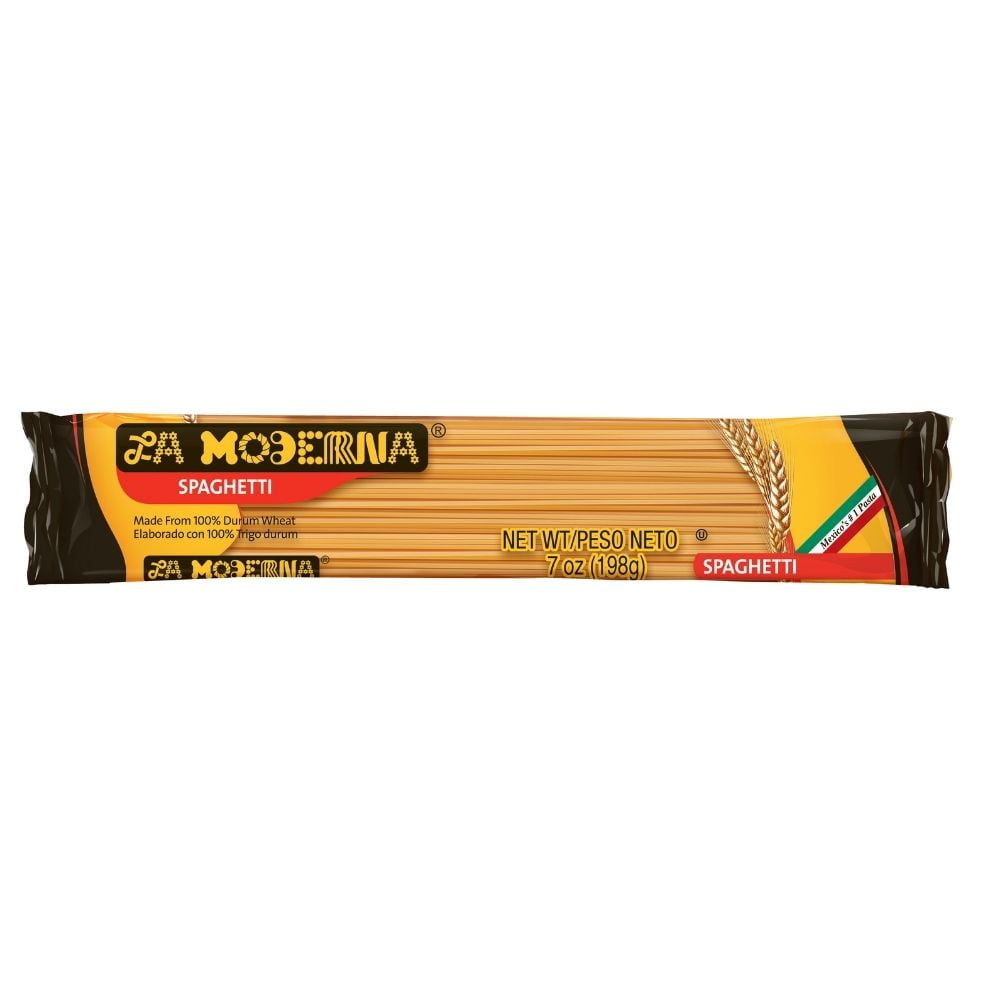 La Moderna Spaghetti Pasta has been of preference for many generations, made from 100% durum wheat with a 16 oz convenient size. To cook this delicious pasta, follow simple included instructions.