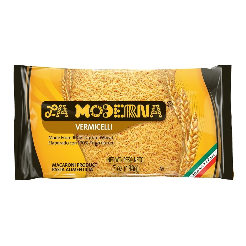 La Moderna Vermicelli Pasta has been of preference for many generations, made from 100% durum wheat with a 7 oz convenient size. To cook this delicious pasta, follow simple included instructions.