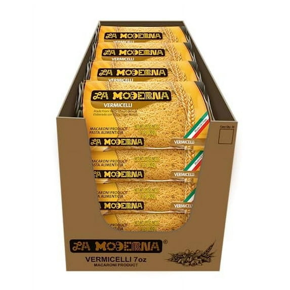 La Moderna Vermicelli Pasta, Noodles, Durum Wheat, Protein, Fiber, Vitamins, 7 Oz, Pack of 20