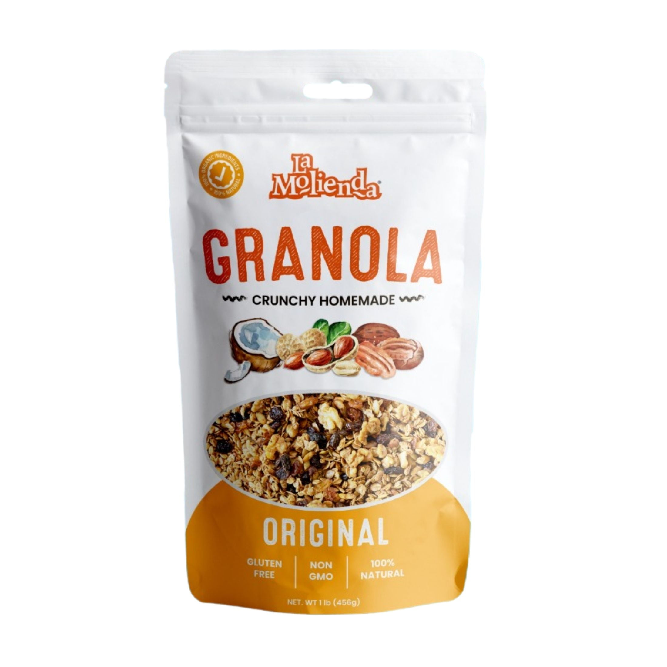 La Molienda Granola Mix, Good for your Gut health with Coconut, Peanut, Pecan, Raisin & Sesame Seeds, 1 lb